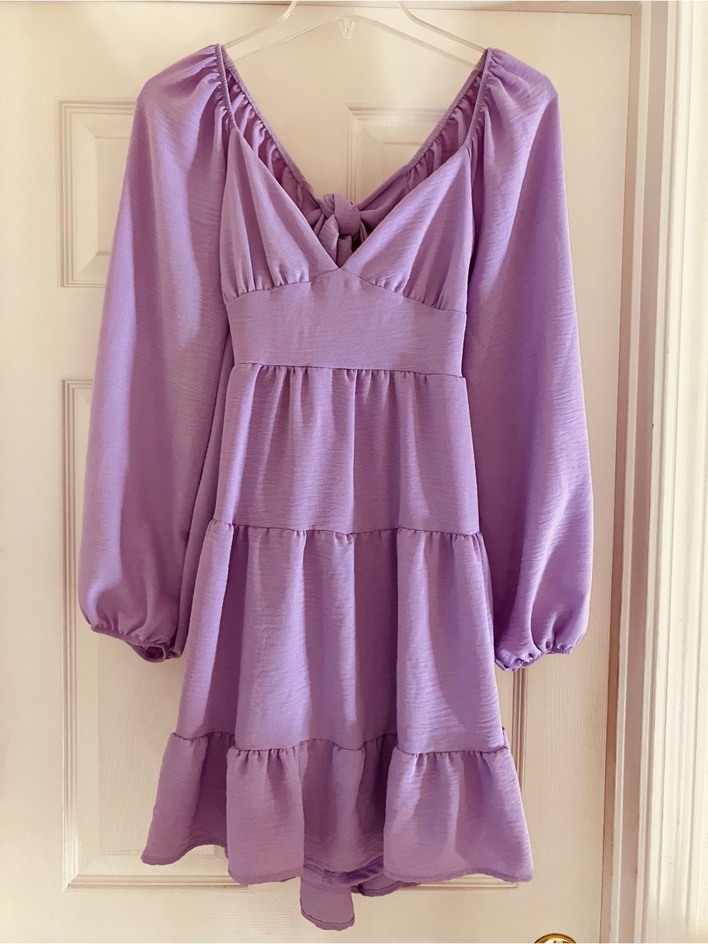 ALTAR'D STATE Lavender Long Sleeve V-Neck Mini Dress Medium M NEW NWT